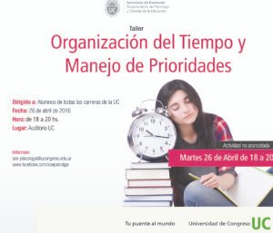 organizacion del tiempo de estudio